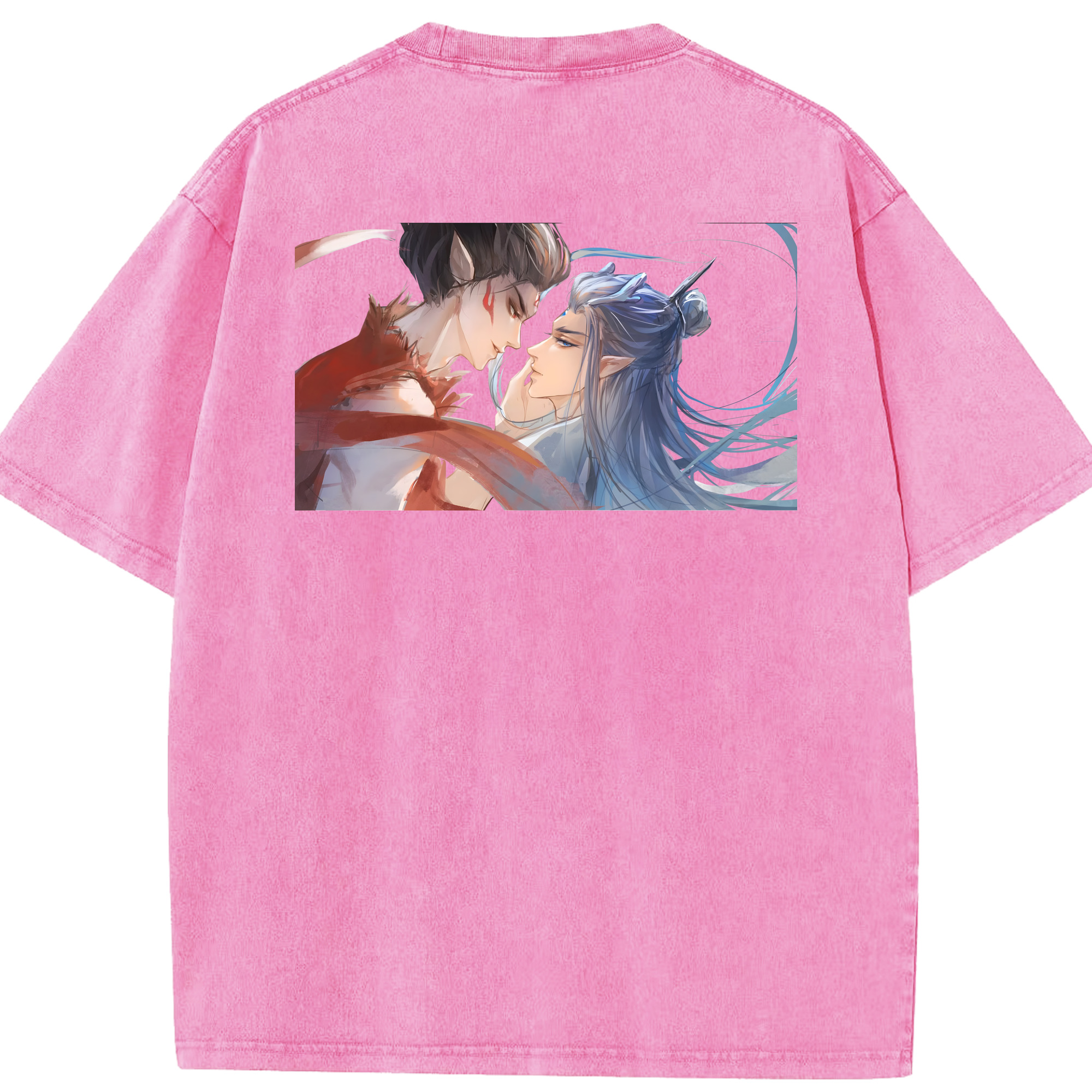 （画像用） Ne Zha 2 ナタ 魔童の大暴れ 綿100% ヴィンテージ風 半袖Tシャツ（背面プリント）